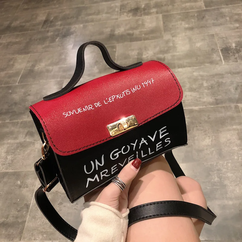 

2019 New Style Korean-style Printed Lettered Contrast Color Handbag Two-Piece Set Versitile Fashion Shoulder Different Size Bags