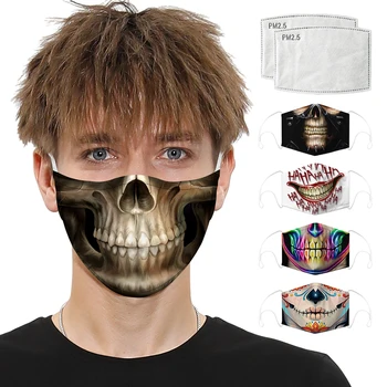 

Digital Printing Respirator Masks Face Masks Mouth Caps Activated Carbon Filter Dust Protection Mask Reusable Face Shield