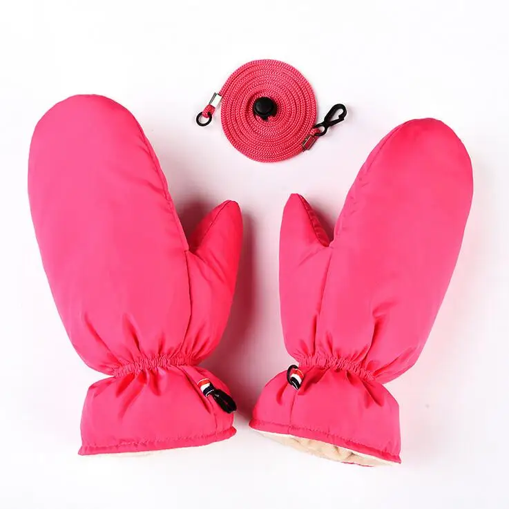 Водонепроницаемые ветрозащитные лыжные перчатки с белым утиным пухом, бархатные теплые детские зимние перчатки для сноуборда для взрослых и детей - Цвет: Adult Rose Red