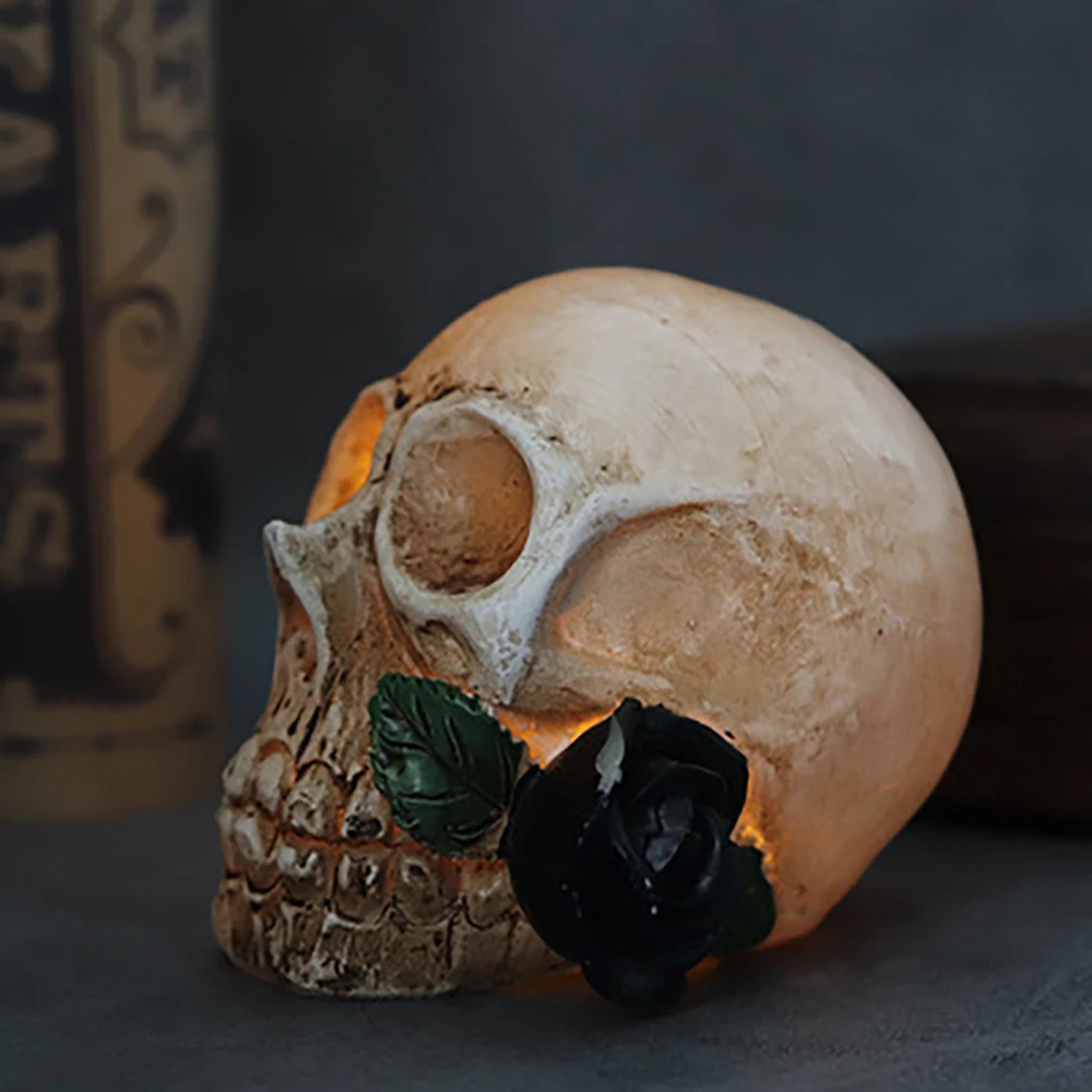 Skull Candle Black Halloween Decorations Home Haunted House Cosplay SupplieBICA 