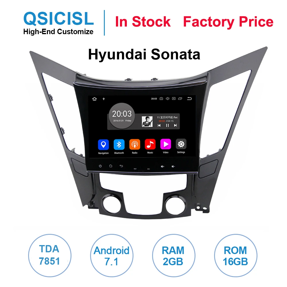 Автомагнитола на Android 7 1 мультимедийный плеер для Hyundai Sonata TDA 7851 2 Гб + 16 ГБ din 9