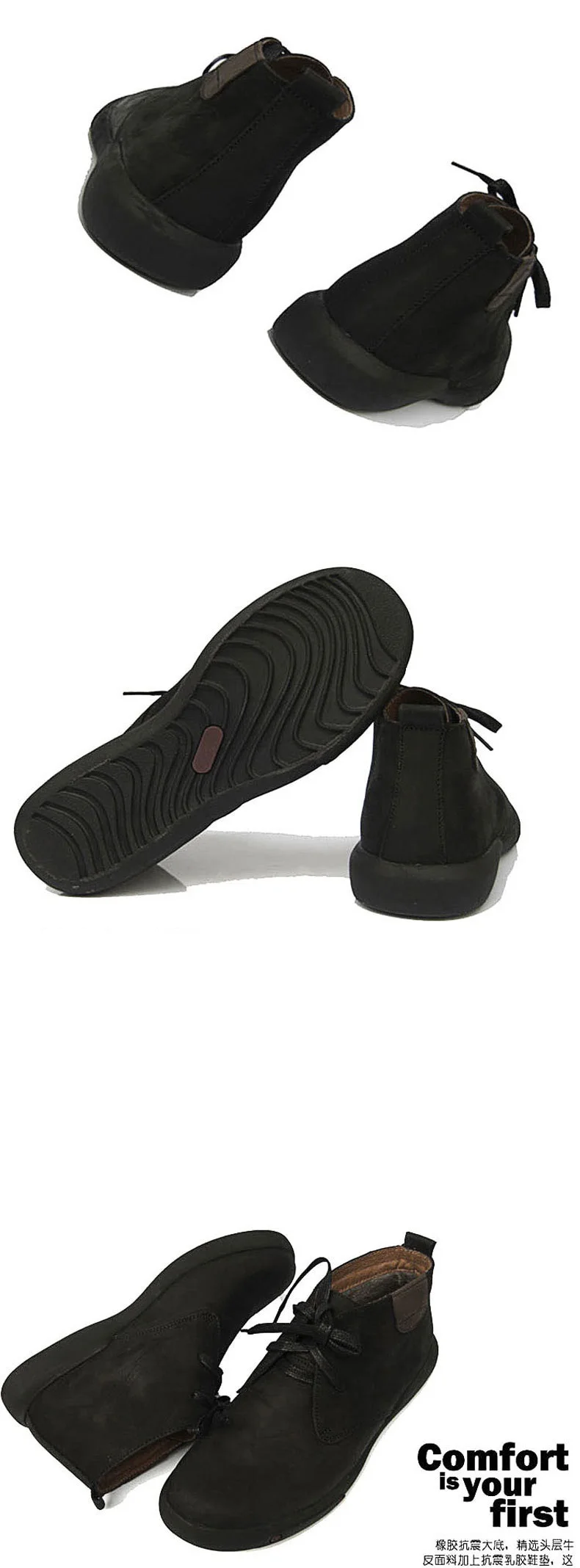 Мужские зимние плюшевые теплые удобные зимние ботинки в стиле ретро; модные водонепроницаемые ботильоны из натуральной кожи; мужские рабочие ботинки на резиновой подошве