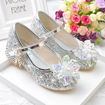 

New Flower Children's Shoes Beach Princess Girl Shoes For Kids Glitter Wedding Party Shoes Infantil Chaussure Enfant