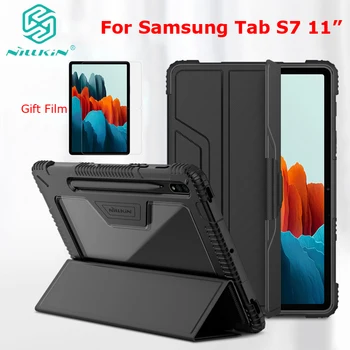 

For Samsung Galaxy Tab S7 Tablet Case Luxury PU Leather Shockproof Smart Sleep Tablet Flip Case For Galaxy Tab S7 + Plus Nillkin