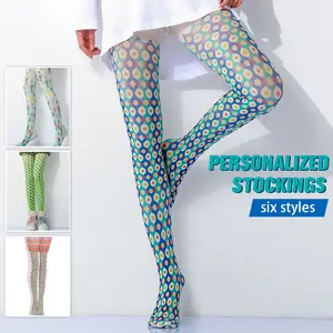 Summer Fashion Tights Stockings Colorful Triangle Patterned Pantyhose Tight