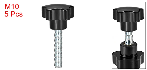 Uxcell Uxcell 5 блоки из серии "Звездные войны", детские ручки M6/M8/M10 10/15/20/25/30/35/40/50 мм с наружной резьбой Сталь цинка серьги-гвоздики черный PP - Цвет: M10 x 50mm
