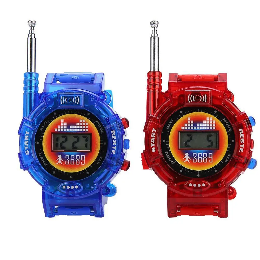 

2pcs 7 In 1 Walkie Talkies Watch Electronic Radio Interphone Watch Kids Outdoor Toy Gift Child Game Gadget Transformer Watches