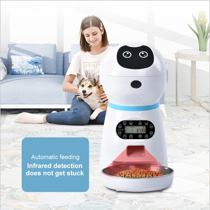 3.5L Pet Feeder Automatic Small Robot Cat Dog Food Dry Smart Slow Food