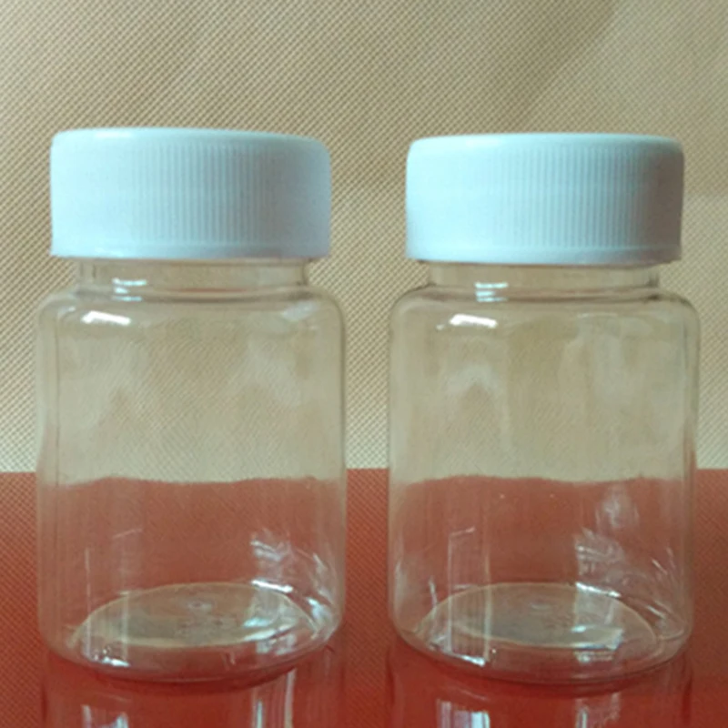 

10Pcs 60ml Vials Reagent Store Container Plastic Screw Cap Transparent Plastic PET Refillable Seal Bottles