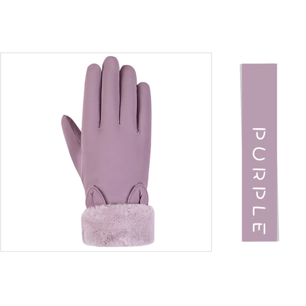 Waterproof Winter Warm Gloves Windproof Plus Velvet Thickening Cycling Full Finger Gloves Bicycle Winter Thermal Outdoor Gloves