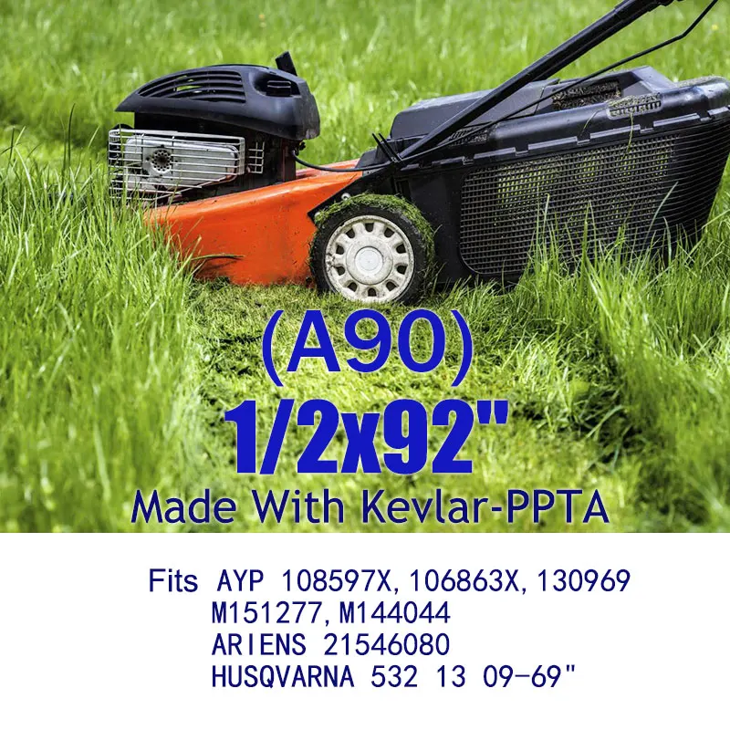 1/2x92"(A90) Make With Kevlar Mower Belt 532130969 21546080 M151277 M144044 Triangle V-belt For AYP J/ohn-Deere MKFLGBB2-A90R22