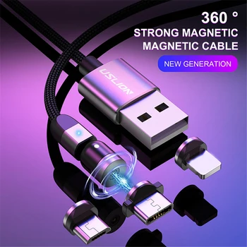 

New Double 360degree Magnetic Cable Kit with Triangular Indicator 5A Fast Charge Data Cable DOM668