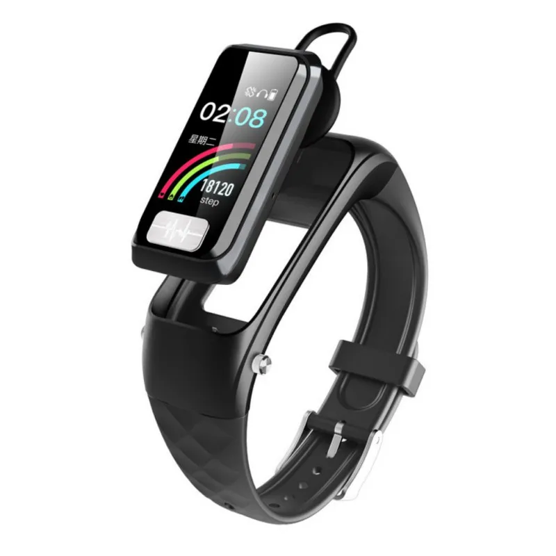 

New 2 In 1 Sports Bracelet Bluetooth Earphone Fitness Tracker Heart Rate Monitor Fashion Smart Band Smart Watch Wristband