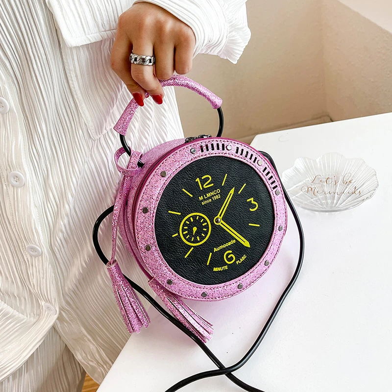 

Funny Fashion Round Small Bags for Women 2021 New trend Purses and Handbags Luxury Designer Cute Leather Shoulder Bag Ladies