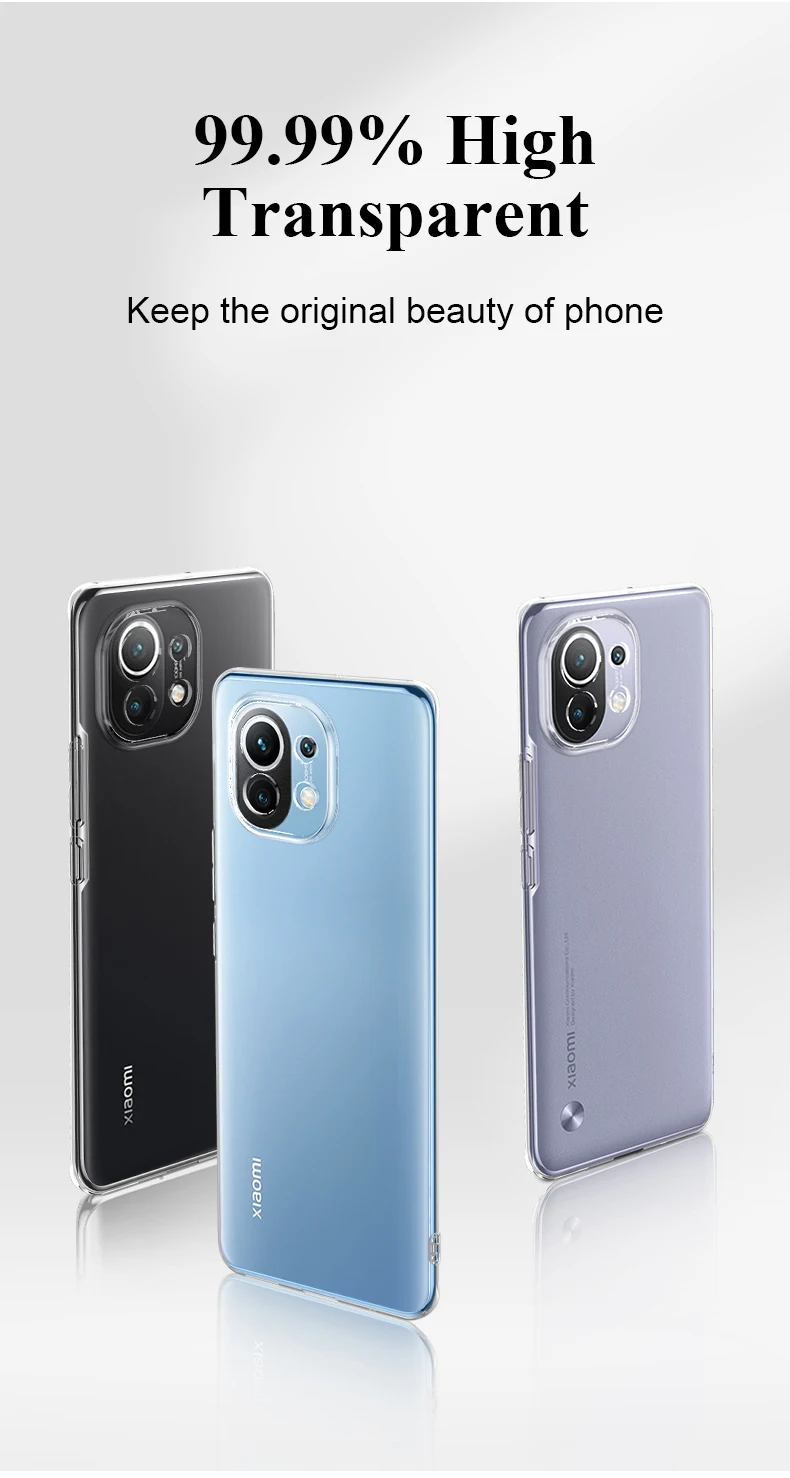 Silicone Soft Phone Case For Xiaomi Mi 12 12X 11 11T 11X 10 10T 9 9T 8 SE Pro 10S 11i Ultra Thin Clear Back Full Cover Case Capa