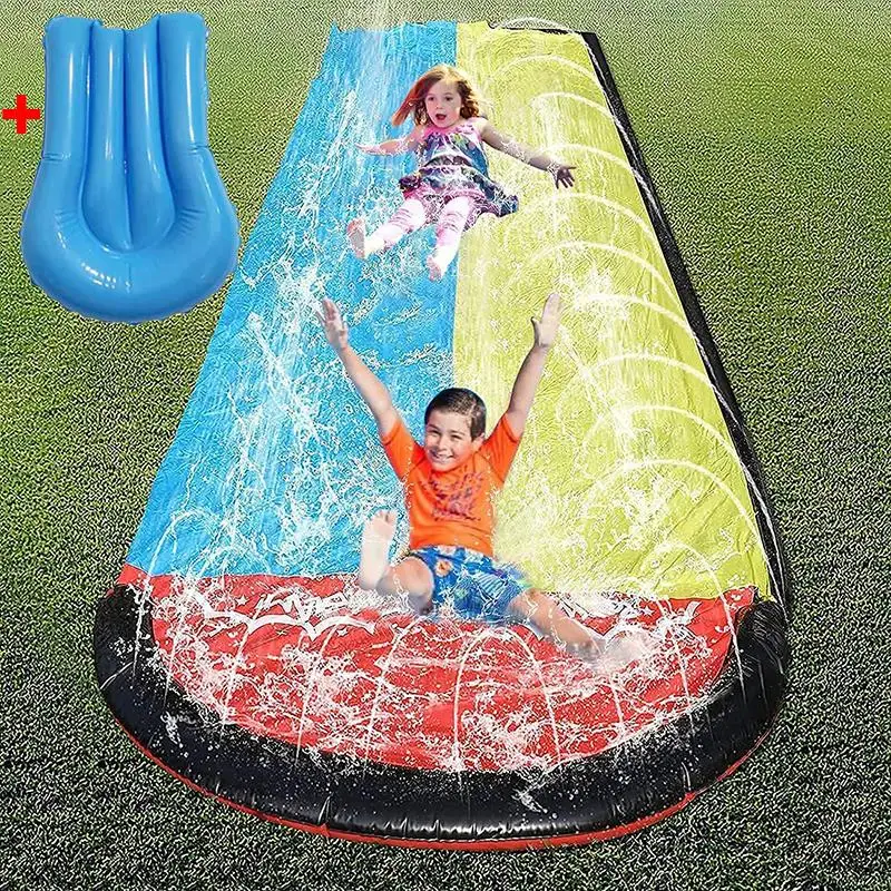 KidDoubleWaterSlideLawnWaterSlideDoubleWaterSplashSlide