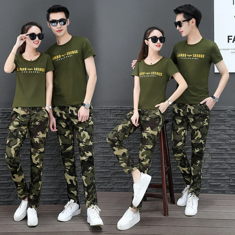 Комплект из двух предметов; Спортивный костюм; женская одежда; Conjunto Feminino Chandal Mujer; 2 пьезы; камуфляжная футболка+ брюки; спортивные костюмы; Женский комплект