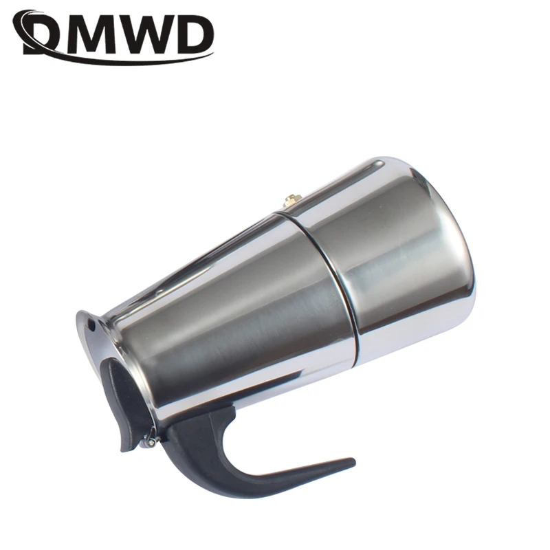 DMWD Hot Sale 2/4/6/9 Cups Stainless Steel Moka Espresso Latte Percolator Stove Top Coffee Maker Pot