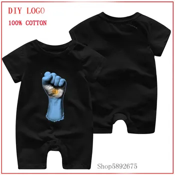 

2020 Summer Fashion Logo Print Flag of Argentina on a Raised Clenched Fist 100% Pure Cotton Romper newborn Baby Climbing Romper