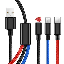 0,3 m-2 m 3 в 1 type C Usb кабель Micro Usb кабель для зарядки телефона 8 Pin для Iphone samsung S9 Redmi Note 8 шнур зарядного устройства 5v 3A