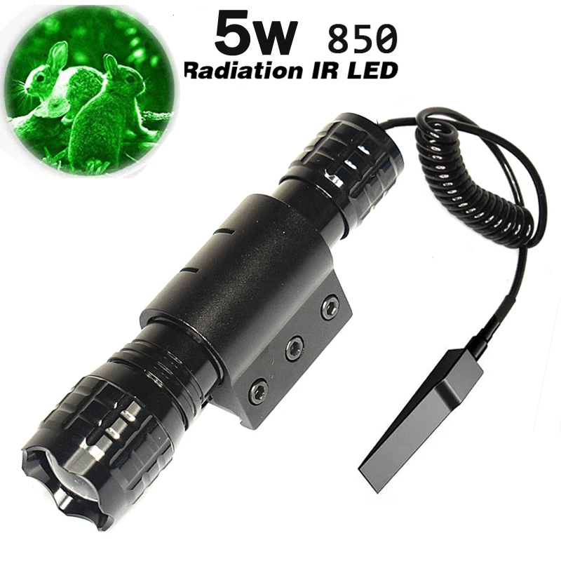 

Activefire 5W 850NM IR LED Flashlight LED Night Vision Torch lens Infrared Light Adjustable Zoomable Torch for Hunting