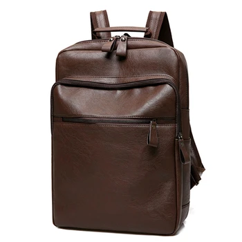 

New Fashion PU Leather Backpack Men Waterproof Backpack Men Backpack for Travel Business Backpack Laptop PU Bag 14 Inch Mochila