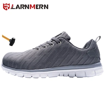 

LARNMERN Men's Safety Shoes Steel Toe Construction Protective Footwear Lightweight 3D Shockproof Work Sneaker Shoes For Men