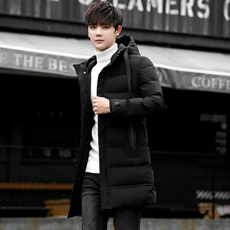 Средняя и длинная мужская пуховая хлопковая одежда, Корейская утолщенная хлопковая одежда, мужская популярная зимняя мужская одежда