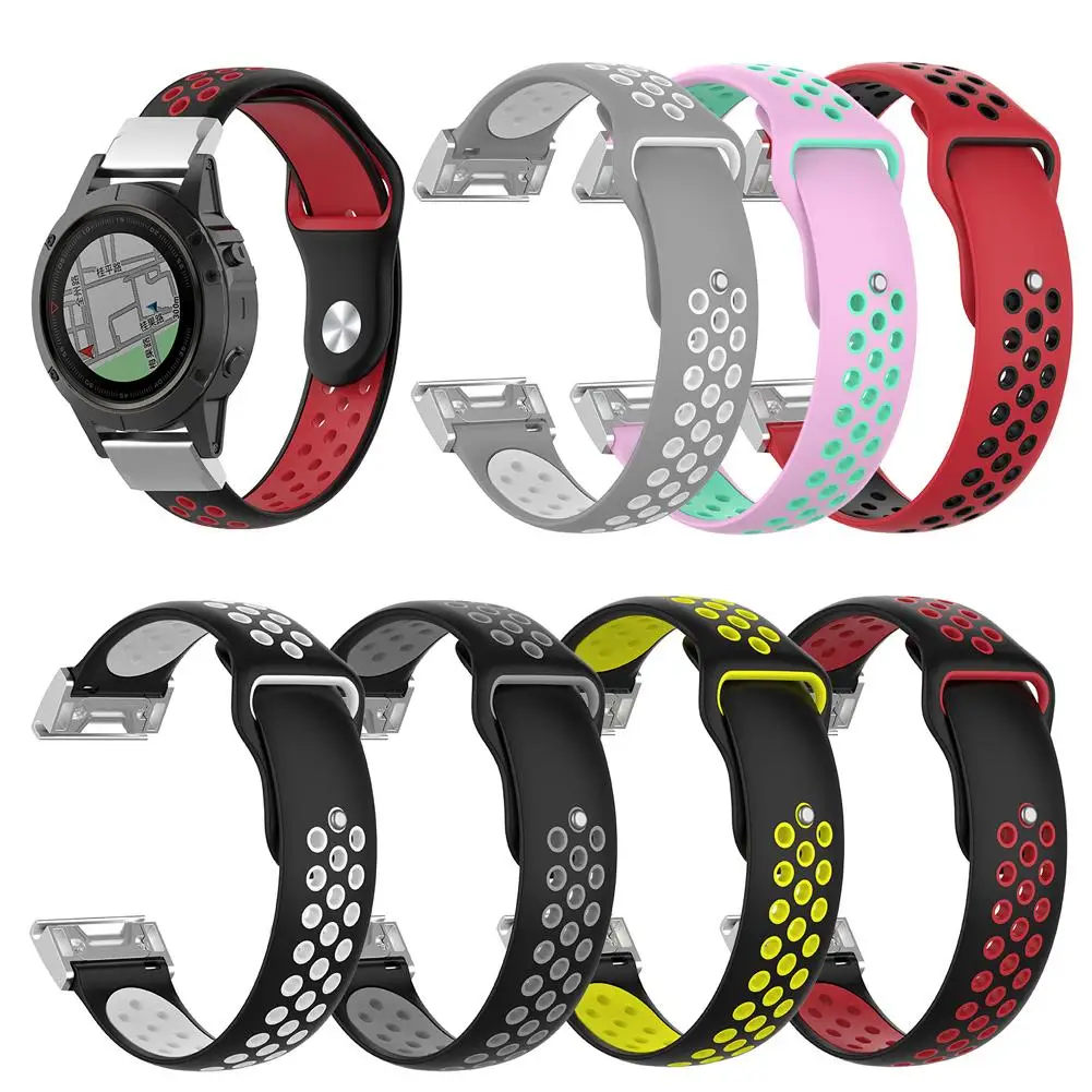 

Universal 26MM Silicone Wrist Strap Soft Breathable Sport Watch Band Wristband Replacement Bracelet for Garmin Fenix 5X/Quatix 3