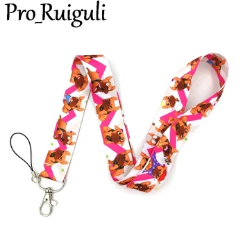 

30pcs Bulldog animals Neck Strap Lanyards ID badge card holder keychain Mobile Phone Strap Gifts keyring couple key holder