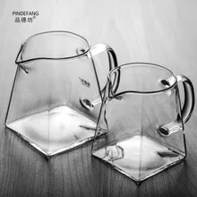 Moral Square Handmade Heat-resistant Glass Kung Fu Tea Set High Density Filter Tea Filter Creative Glass Tea Strainer Saucer