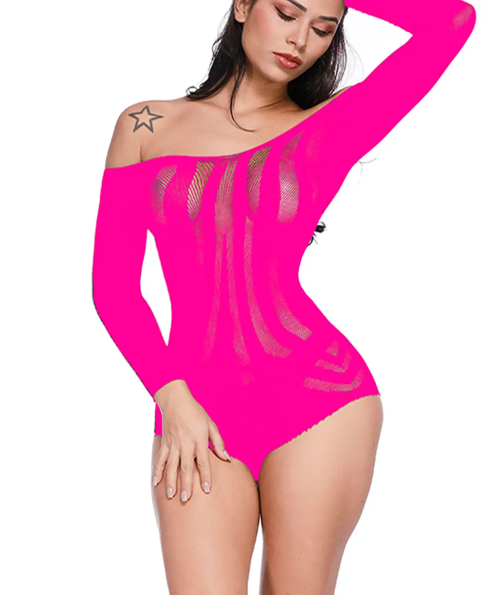 Buitifo Women Sexy Bodysuit Mini Teddy One Piece Babydoll Mesh Lingerie - Цвет: Rosered