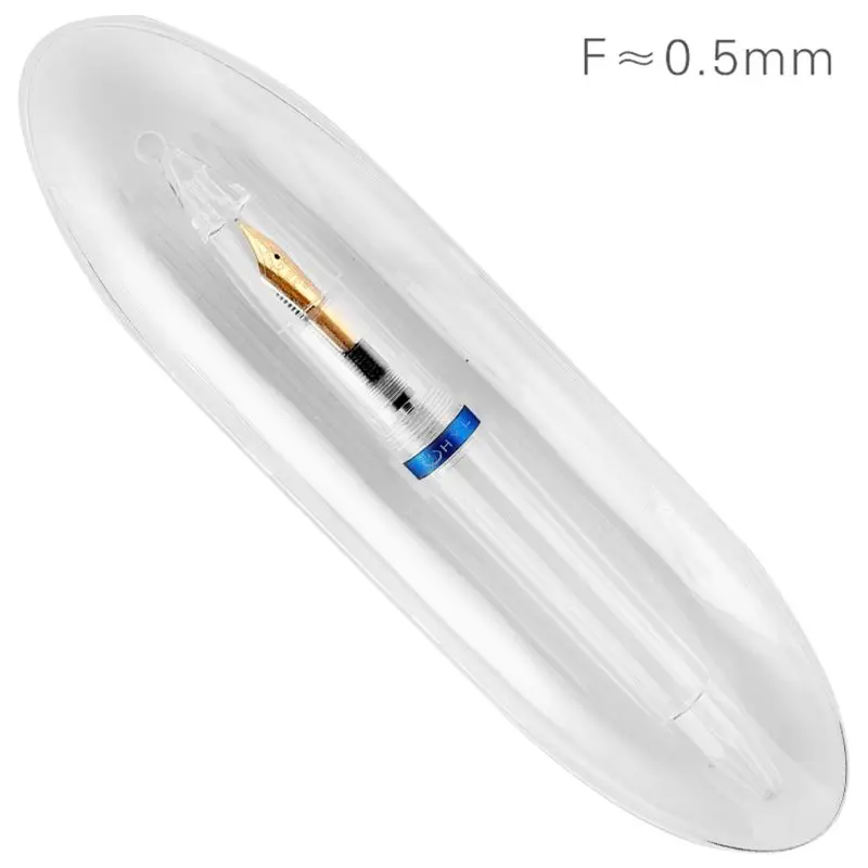 0.5mm Blue Роскошный чернильный фонтан ручка 0,38/0,5 мм Тонкое Перо каллиграфическое письмо ручка для офиса канцелярские товары подарок C26 - Цвет: 0.5mm Blue