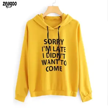 

Women Fashion Letter Print Long Sleeve Pullover Casual Hooded Loose Winter/Spring/Autumn Sweatshirts Top