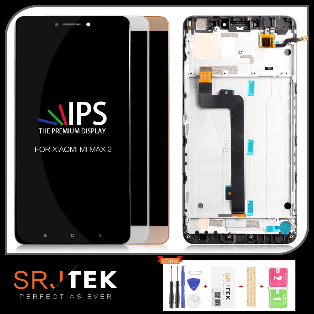 Srjtek 6,4" 1920x1080 ips дисплей для Xiaomi Mi MAX 2 lcd сенсорный экран Max2 Mi Max 2 lcd дигитайзер с рамкой запасные части
