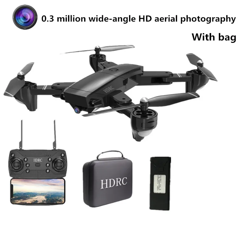 Радиоуправляемый Дрон с 0.3MP/5MP 1080P широкоугольный wifi FPV HD камера в режиме реального времени воздушный пульт дистанционного управления Самолет Вертолет модель игрушки - Цвет: 0.3MP-1BT-Bag