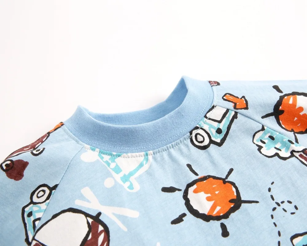 Детская футболка осенне-зимний джемпер с длинными рукавами из хлопка для малышей футболка для новорожденных детские пижамы