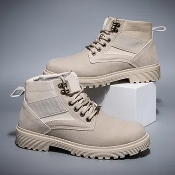 

Lasperal Ankle Shoes For Men Sneakers Nice Man Boots Fashion Rivet Footwear High Top Lace-Up Boots Ankle Autumn Winter Booties