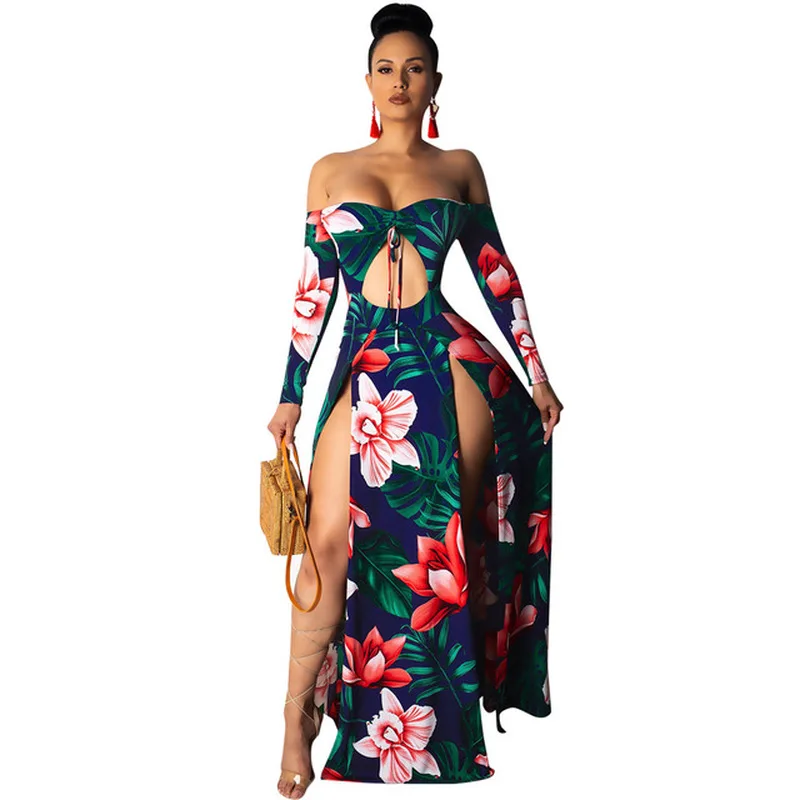 Dresses Woman Party Night Long Sleeve Hot Women Ladies Maxi Summer Beach Dress Sundress Women Clothes Long Evening Party Dress