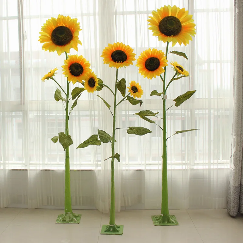 

180 CM Tall Artificial Sunflower Tree Wedding Guide Column Road Lead Simulatioin Daisy For Home Living Room Floor Decoration