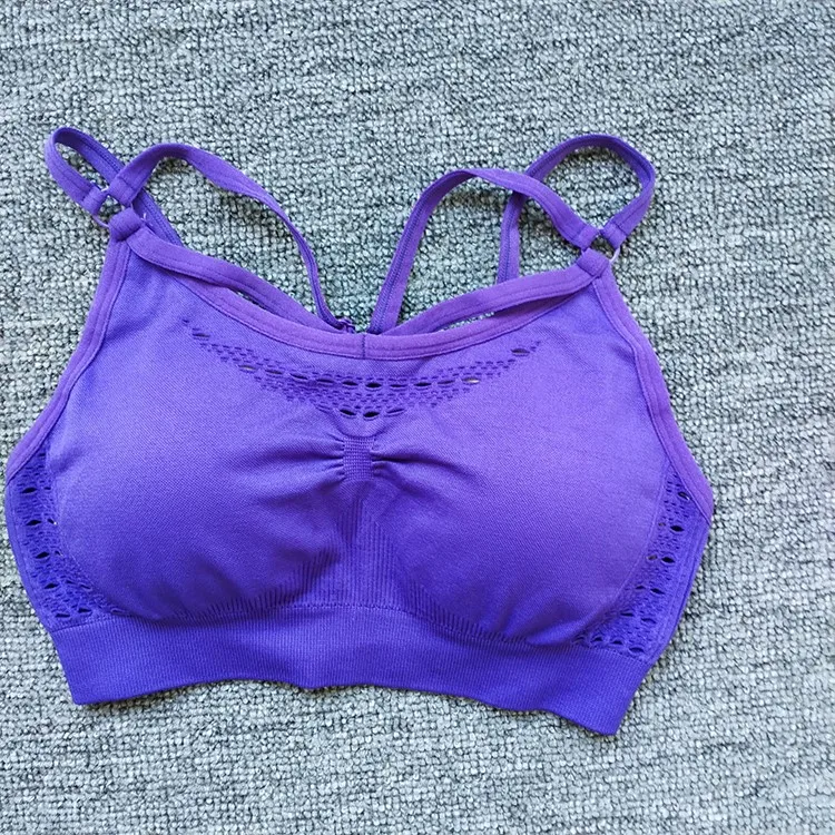 YS04 purple bra Energy бесшовный комплект из 2 предметов для йоги, спортивный бюстгальтер на бретельках, леггинсы, комплект для спортзала, одежда для тренировок, женский спортивный комплект, спортивная одежда - Цвет: YS04 purple bra