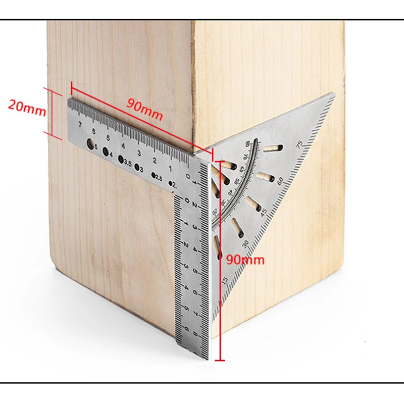 Carpenters Square Triangle Protractor Framing Measure Ruler 45 90 Degree 