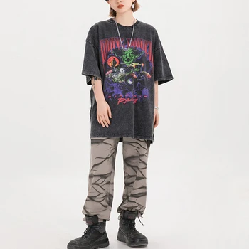 

2020 T-Shirts Tshirt Men Streetwear Print Hip Hop Fashion Short Sleeve Oversized Summer Cotton O-neck Regular Couple Wear