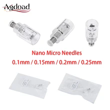 10 шт 0,1 мм/0,15 мм/0,2 мм/0,25 мм нано микро иглы наконечники для dr ручка Электрический микро-Роллинг ручка Красота Инструменты одна посылка