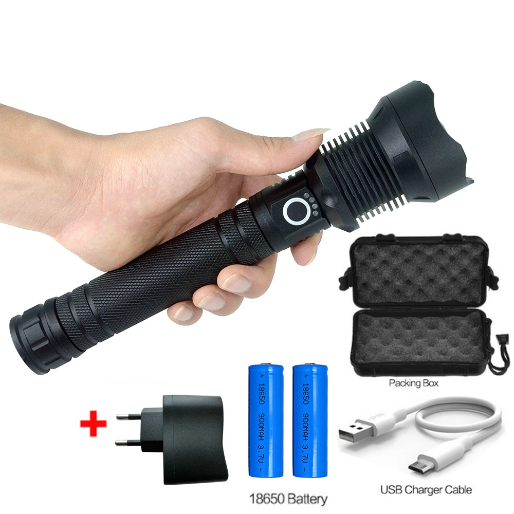 XHP70 USB Перезаряжаемый фонарик супер яркий водонепроницаемый Spoltlight гибкий растяжимый Телескопический Zoon тактический светодиодный фонарь лампа - Испускаемый цвет: EU Set C