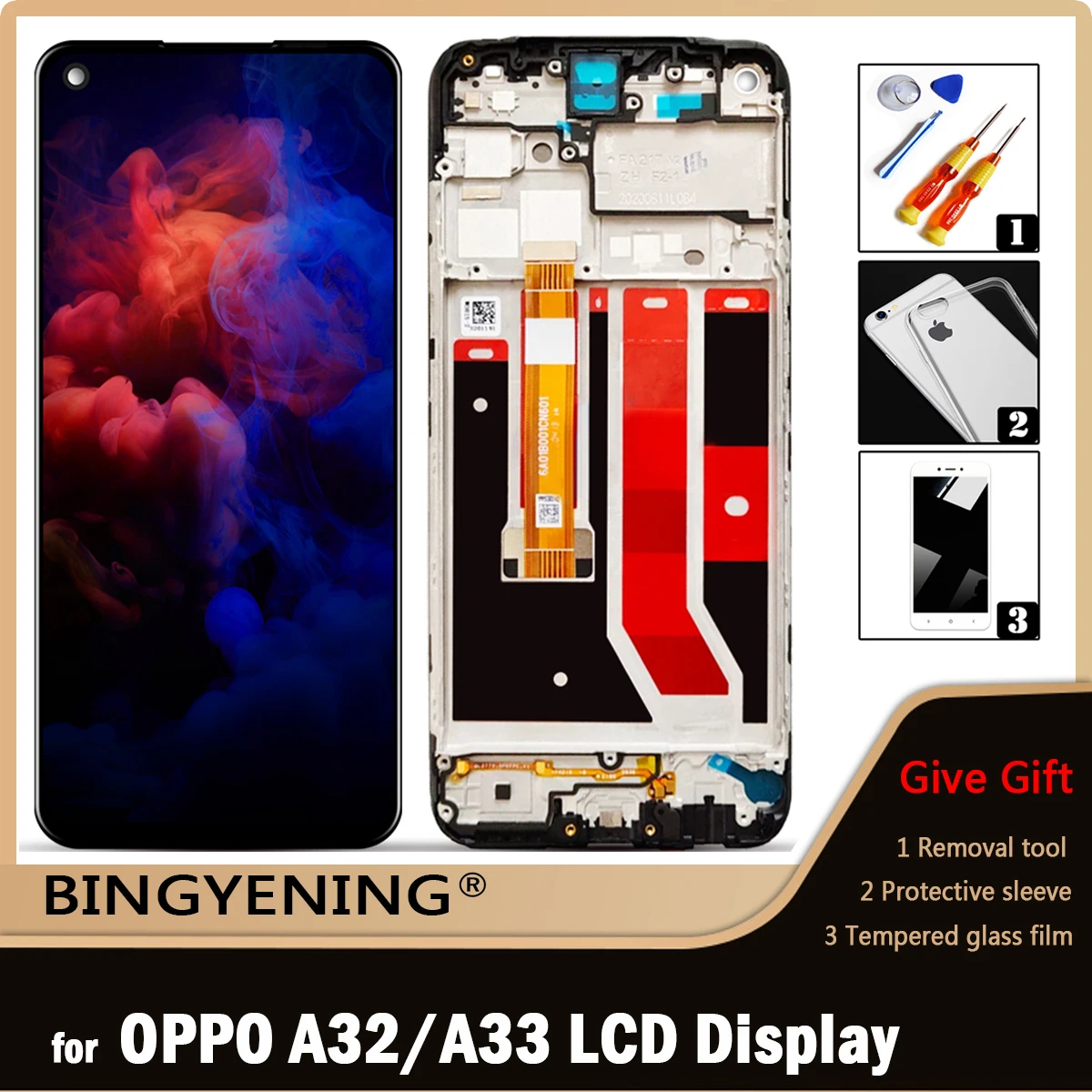 

ЖК-дисплей с сенсорным дигитайзером в сборе для OPPO A53 4G 2020 дюйма OPPO A53 CPH2127 с рамкой для замены