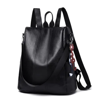 

2020 ladies backpack travel outdoor backpack student zipper PU school bag