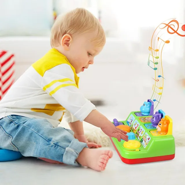 Moulty Interactive Pop Up Animals Toy with Music Animal Sound Activity Learning Toys for Ages 9-12-18 Months &1 Year Old Kids 1