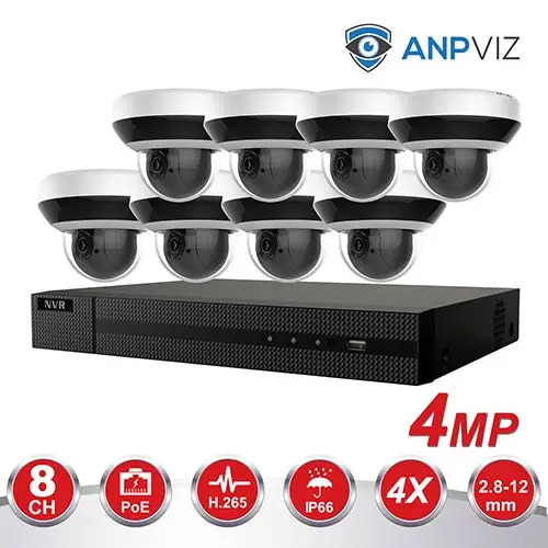 8 PTZ Dome KIT Hikvision OEM H.265 8CH POE NVR комплект видеонаблюдения Системы 4/6/8 шт. 4MP 4X зум камеры PTZ IP Камера P2P видео наблюдения - Цвет: 8 PTZ Dome KIT