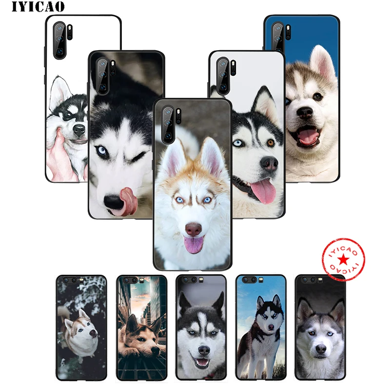 Мягкий чехол IYICAO Animal Husky для Huawei P30 P20 P10 P9 P8 2017 2016 2015 P Smart Z Plus 2019 Mate 20 10 Lite Pro Mini |